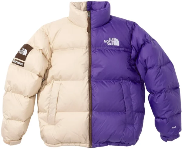 Puffer Supreme X The North Face Roxo e Bege