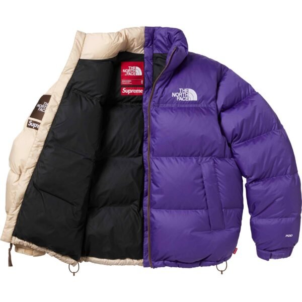 Puffer Supreme X The North Face Roxo e Bege