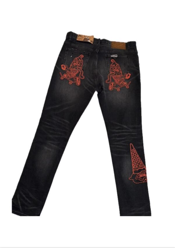 Calça Jeans Ice Cream Bordado Vermelho