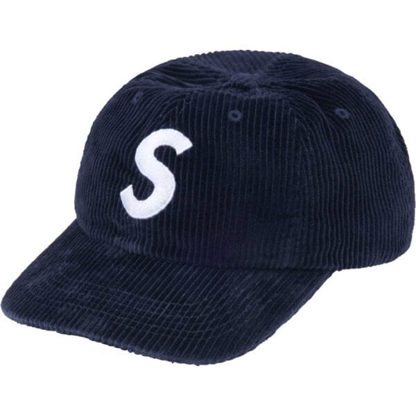 Boné Supreme Corduroy S Logo Azul Escuro