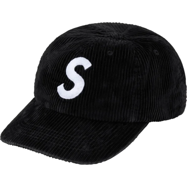 Boné Supreme Corduroy S Logo Preto