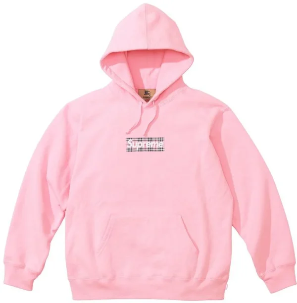 Moletom Box Logo Supreme x Burberry Rosa