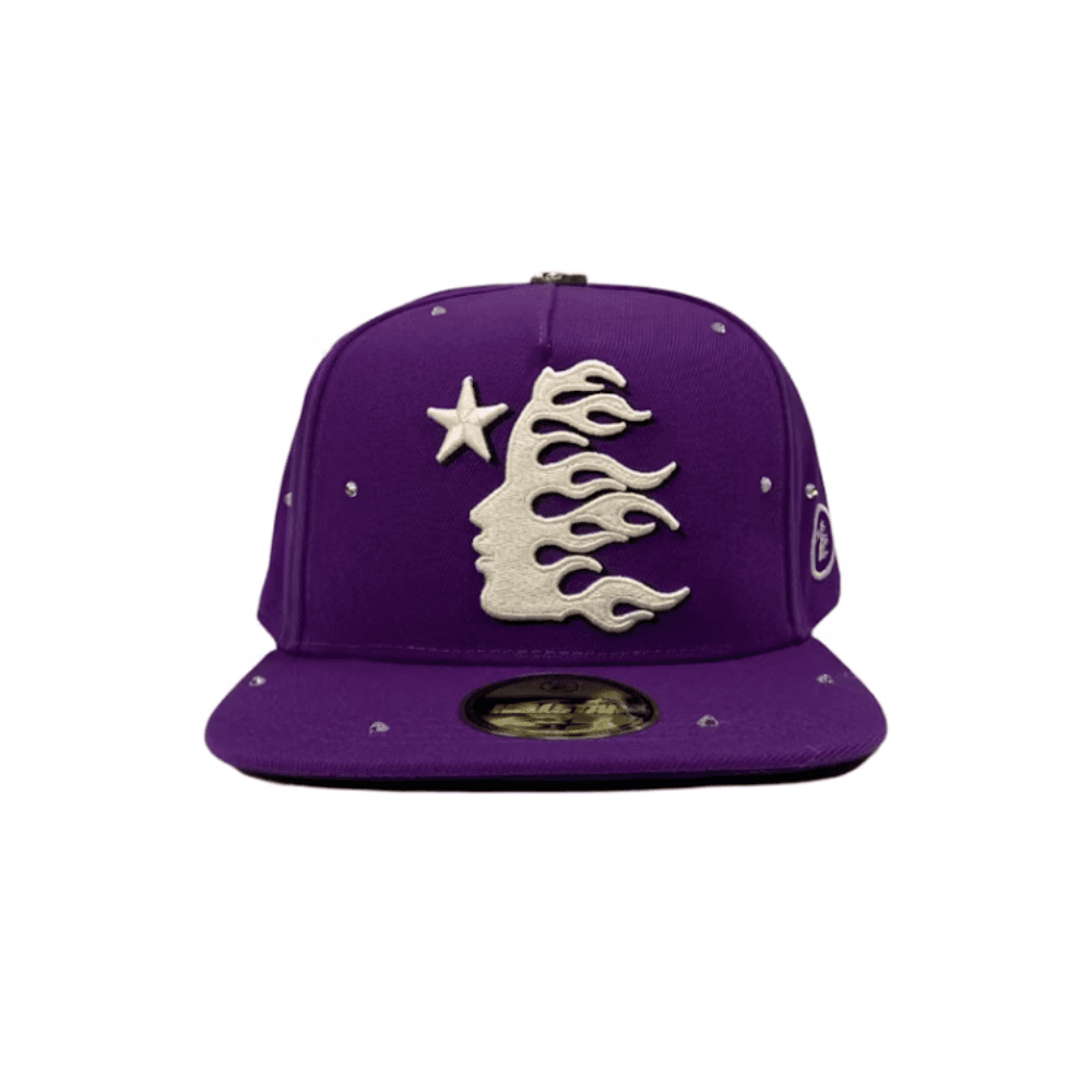 Boné Hellstar OG Logo Rhinestones 59Fifty Fitted Hat Roxo