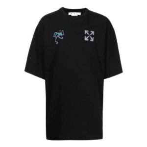 Camiseta Off-White Logo Printing Round Neck Short Sleeve Black
