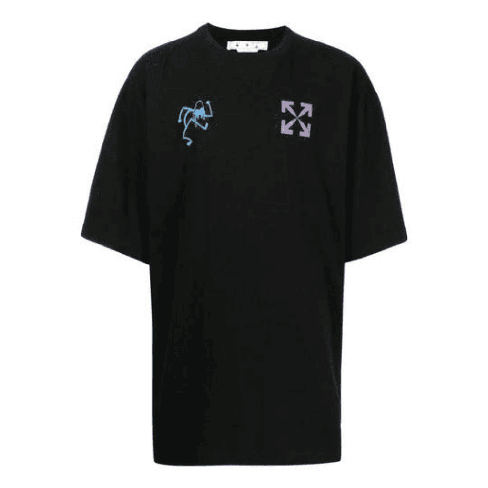 Camiseta Off-White Logo Printing Round Neck Short Sleeve Black