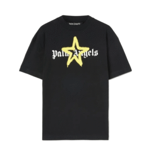 Camiseta Palm Angels Star Sprayed Black Yellow