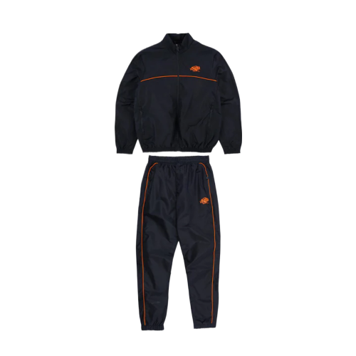 Conjunto SynaWorld Logo Shell Tracksuit Preto Laranja