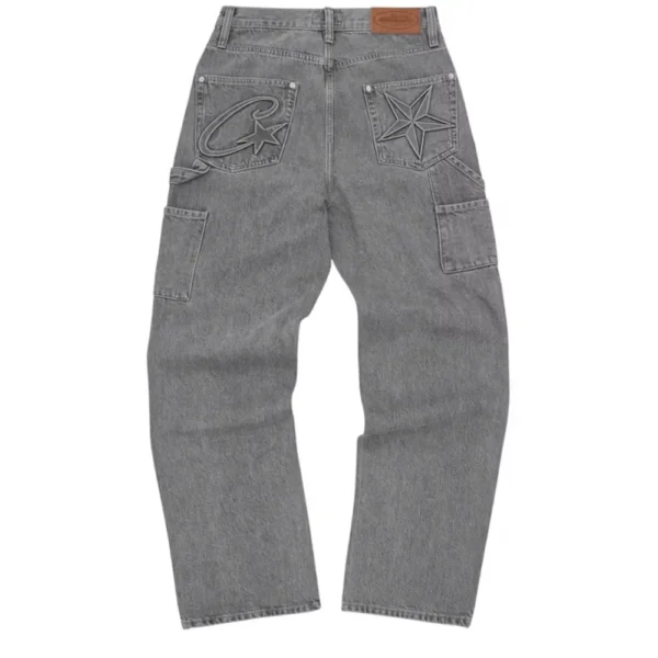 Calça Corteiz Embossed C-Star Denim Work Pant Grey