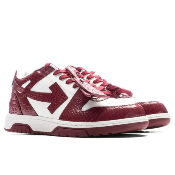 Off-White Out of Office Croco White Burgundy