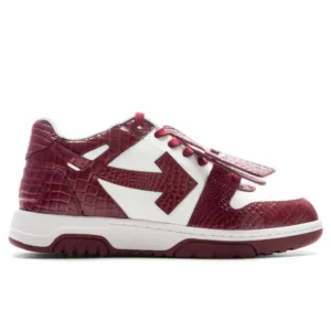 Off-White Out of Office Croco White Burgundy