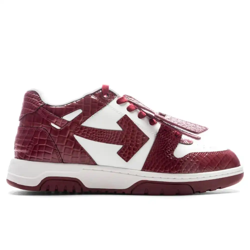 Off-White Out of Office Croco White Burgundy