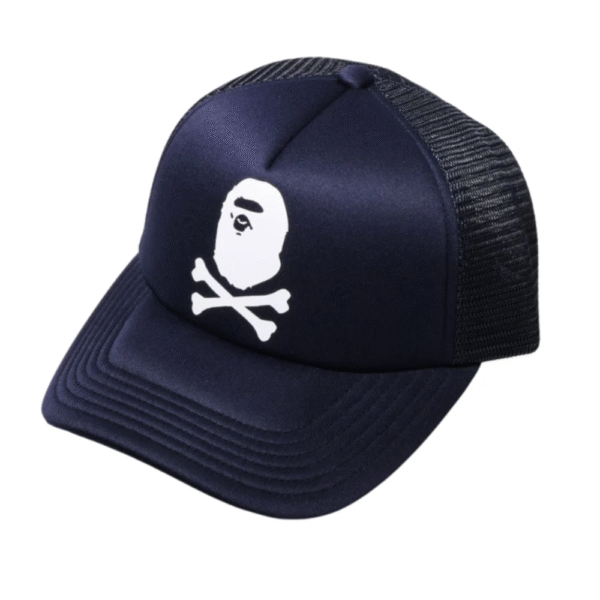 Boné Bape Crossbone Mesh Azul Marinho