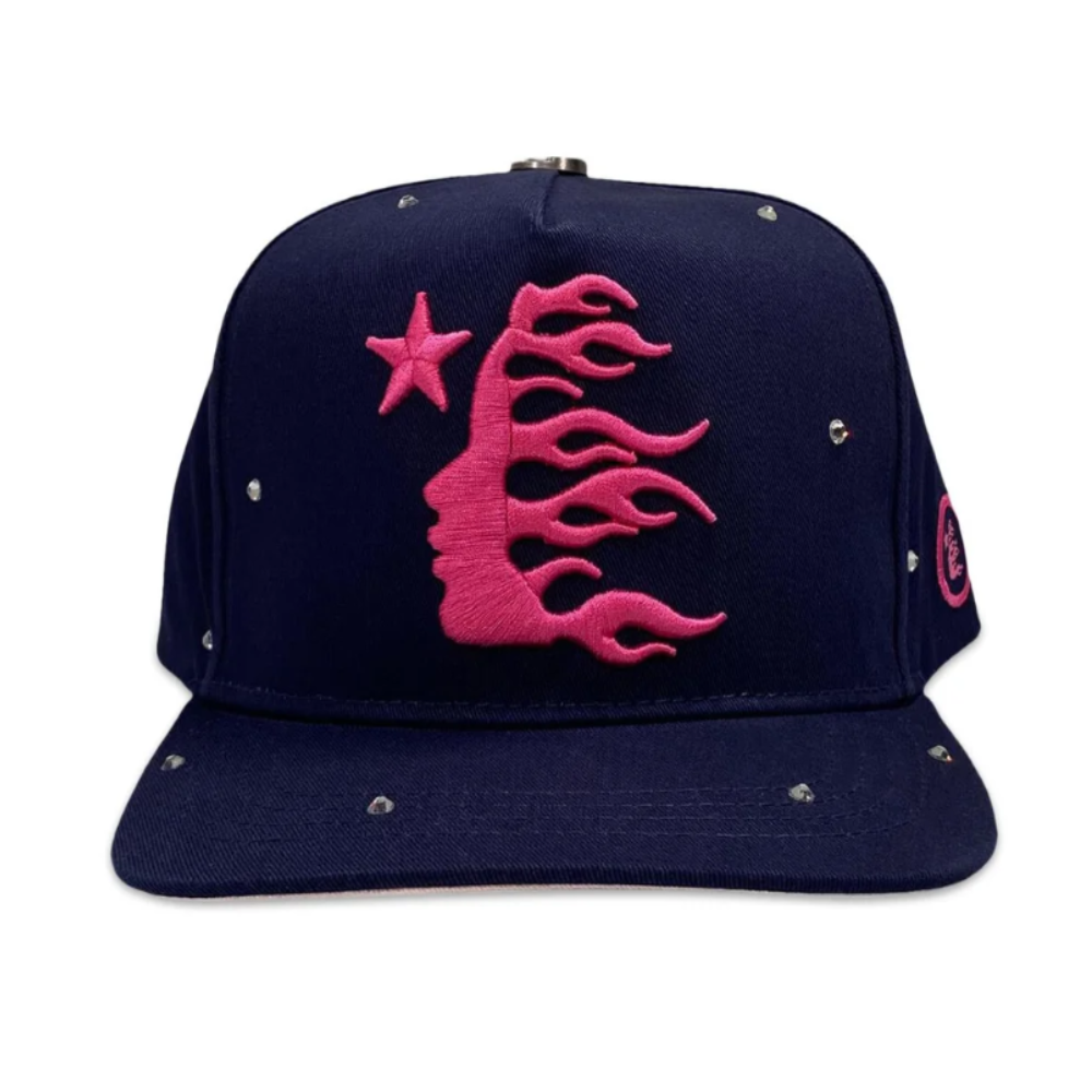 Boné HellStar OG Logo Rhinestone Snapback Roxo