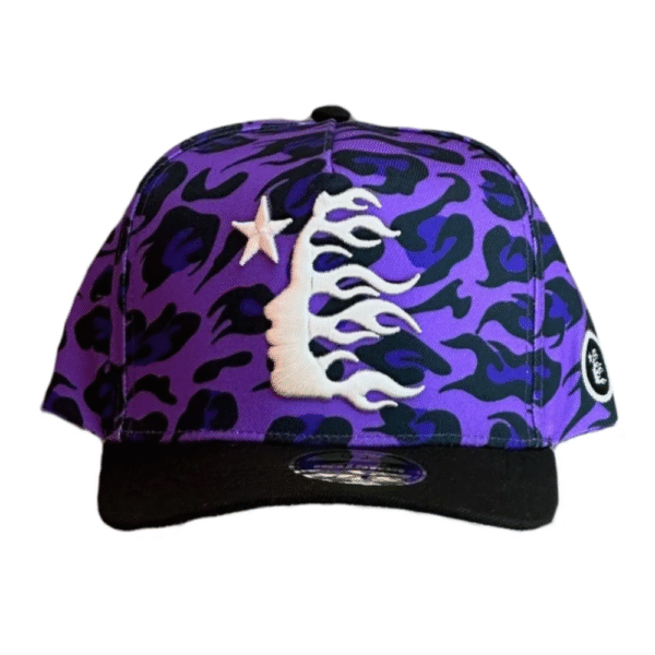 Boné Hellstar Cheetah Print Snapback Roxo