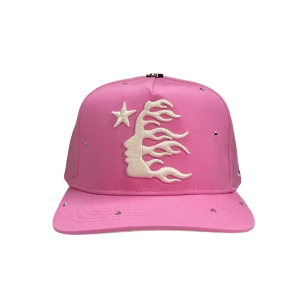 Boné Hellstar OG Logo Rhinestone Snapback Pink