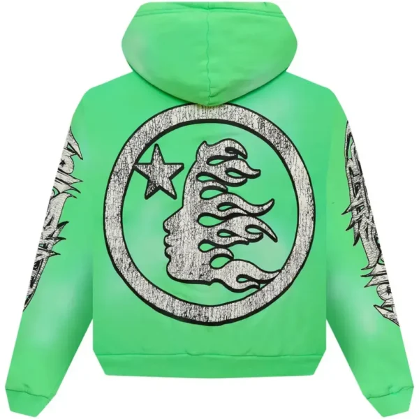 Conjunto Moletom Hellstar Graffiti Zip-Up Green