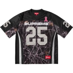 Camiseta Jersey Football Supreme Outubro Rosa Preta