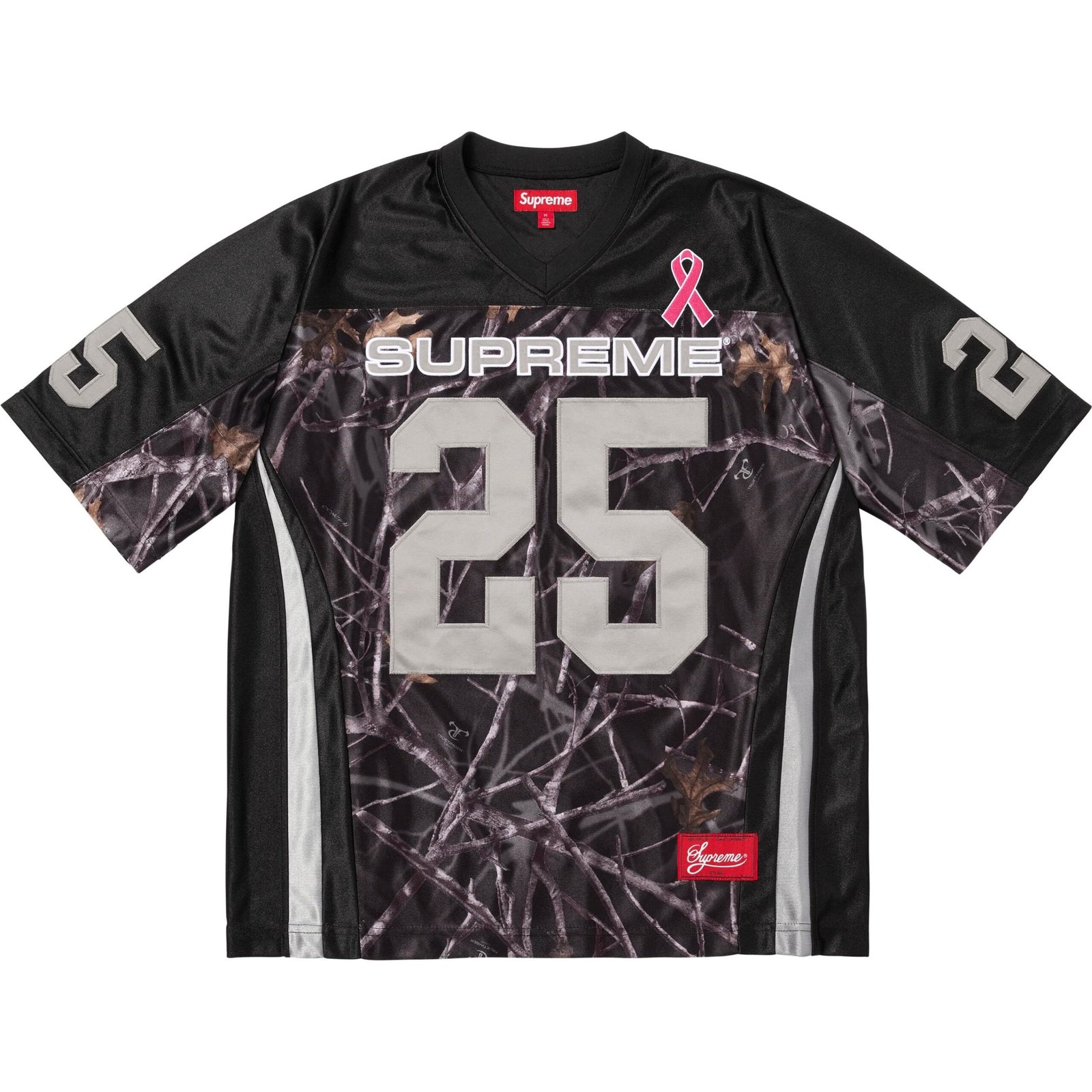 Camiseta Jersey Football Supreme Outubro Rosa Preta