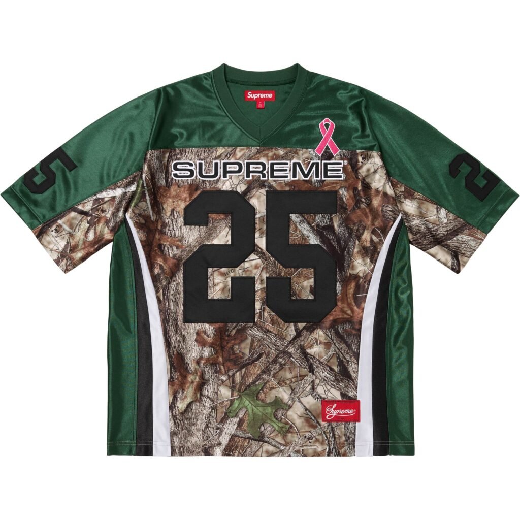 Camiseta Jersey Football Supreme Outubro Rosa Verde - Compre