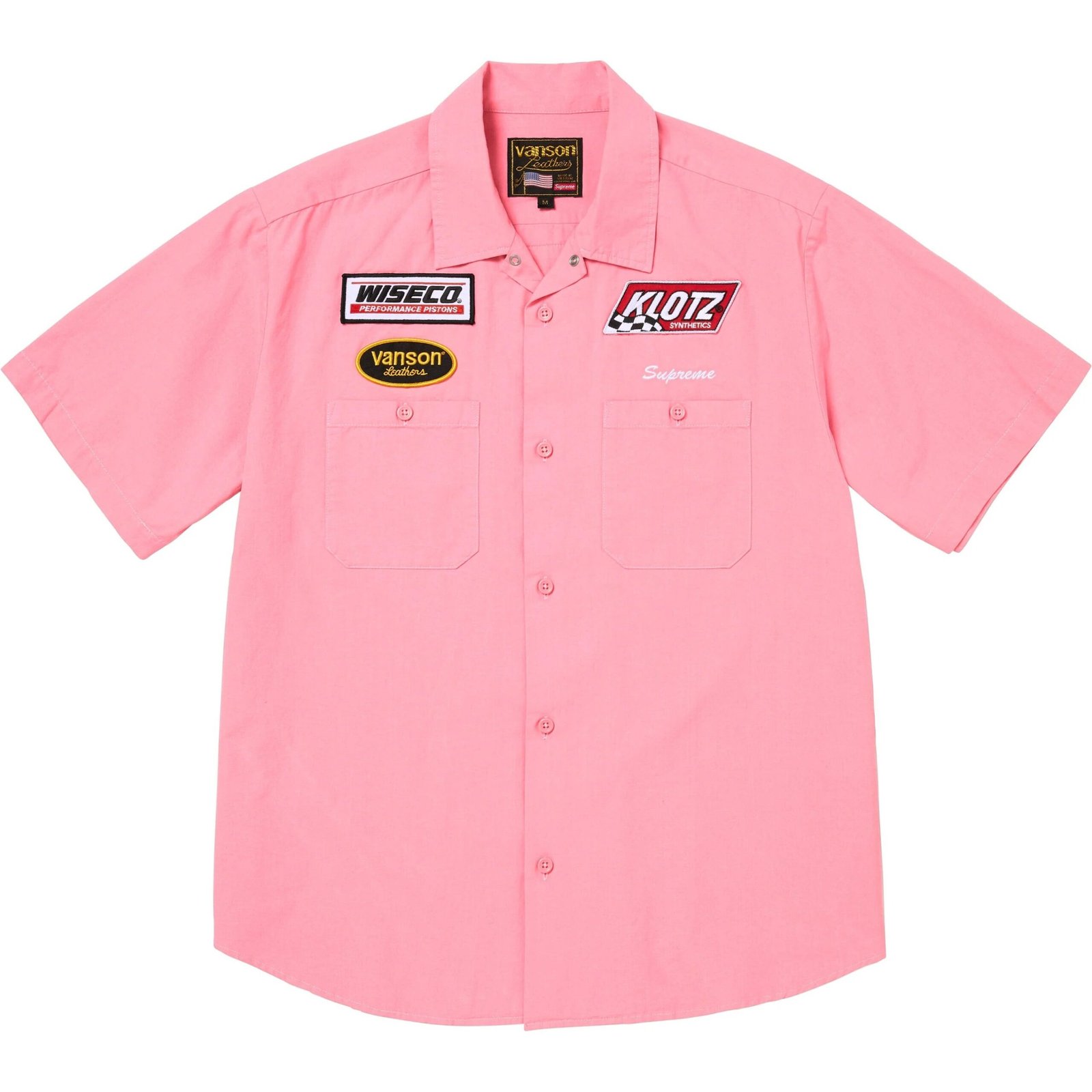 Camisa de trabalho Supreme x Vanson Leathers Rosa