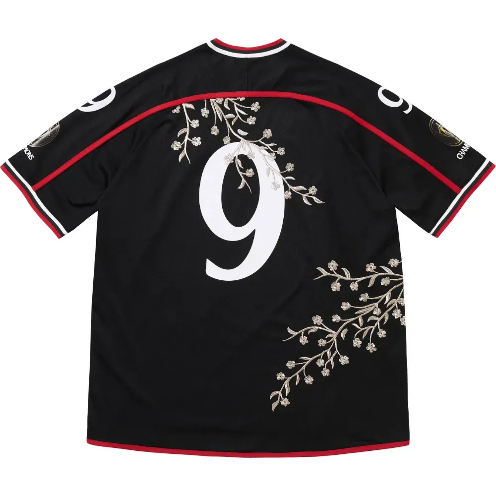 Conjunto Supreme Floral Soccer Jersey Black