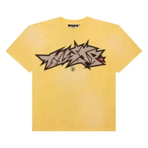 Camiseta Hellstar Crack Print T-Shirt Yellow