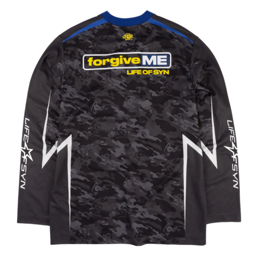 Camiseta Syna Manga Longa Motocross Preta