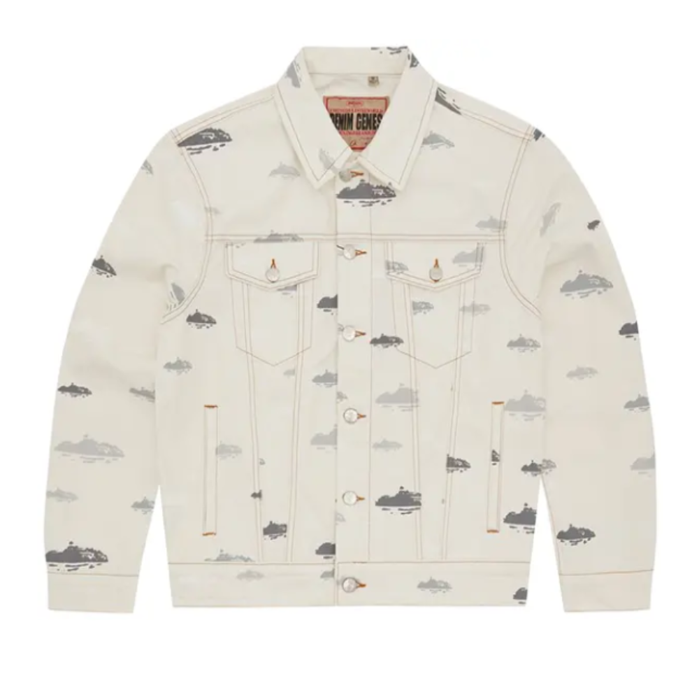 Jaqueta Corteiz Alcatraz Pattern Denim White