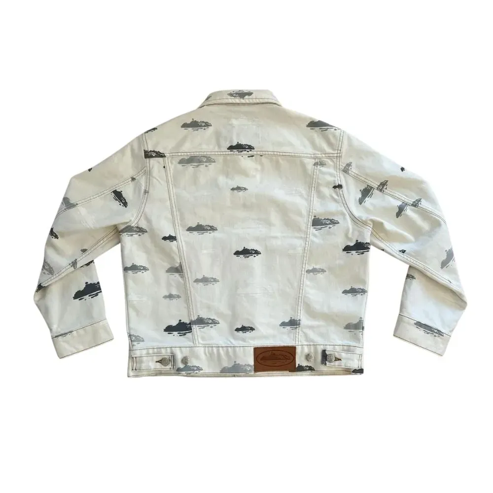 Jaqueta Corteiz Alcatraz Pattern Denim White