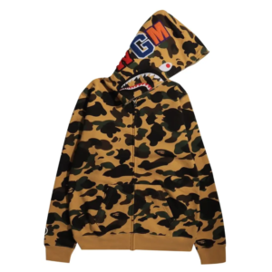 Moletom Bape Shark CamoFull Zip Hoodie Yellow