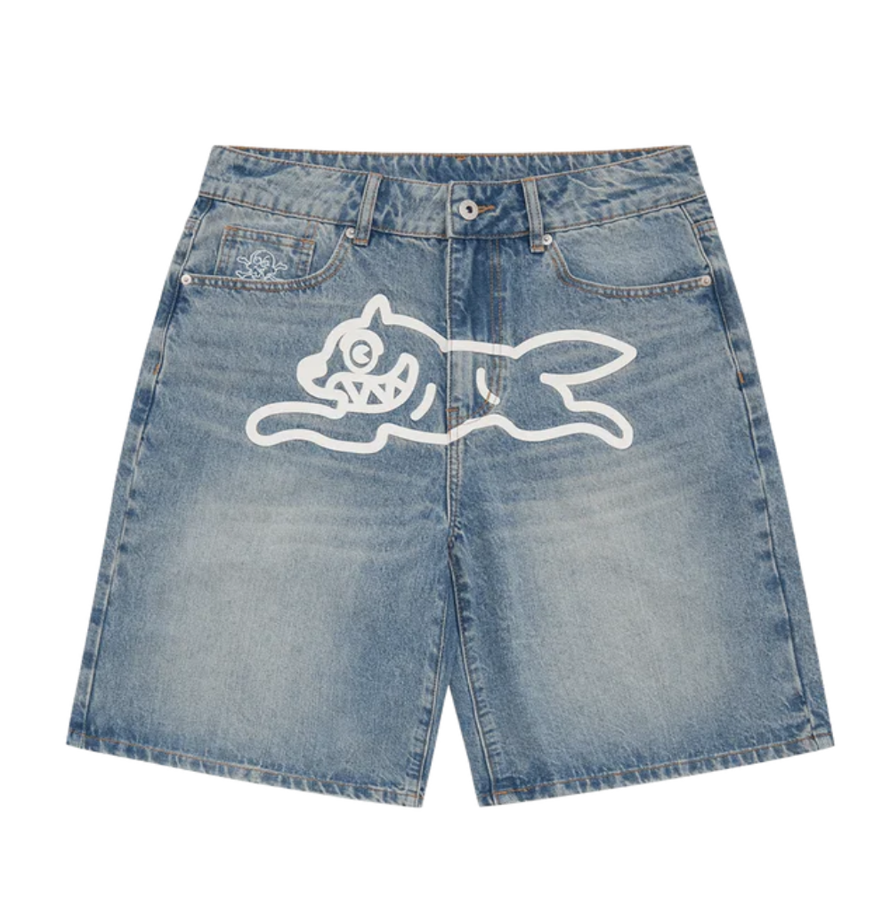 Bermuda Jeans Ice Cream Running Dog Denim Shorts