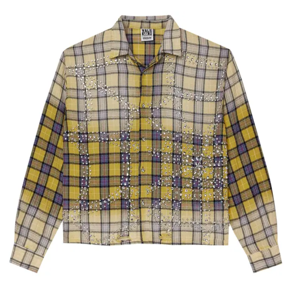 Camisa Manga Longa Vale Forever Lemonhead Flannel Yellow Blue