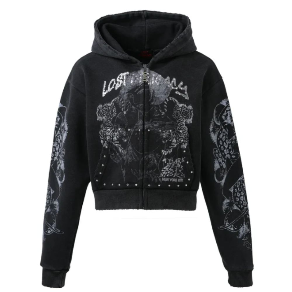 Conjunto Lost Intricacy Twin Tigers Black Zip-Up