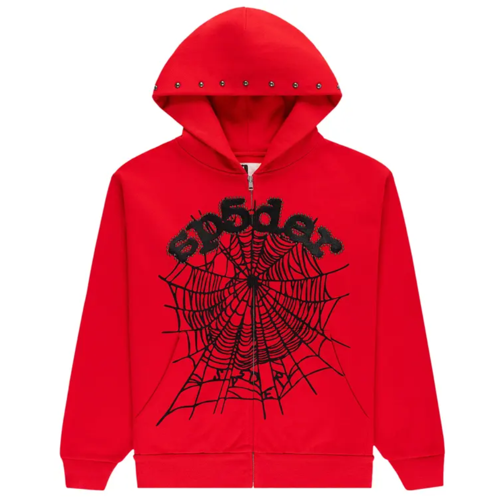 Conjunto Sp5der OG Web Studded Zip Red