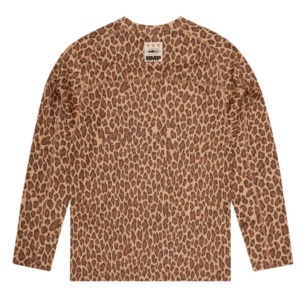 Camiseta Corteiz Long-Sleeve HMP Mesh Panel Jersey Leopard