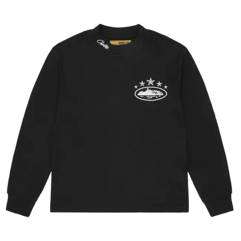 Camiseta Manga Longa Corteiz 5 Starz Alcatraz Waffle Black