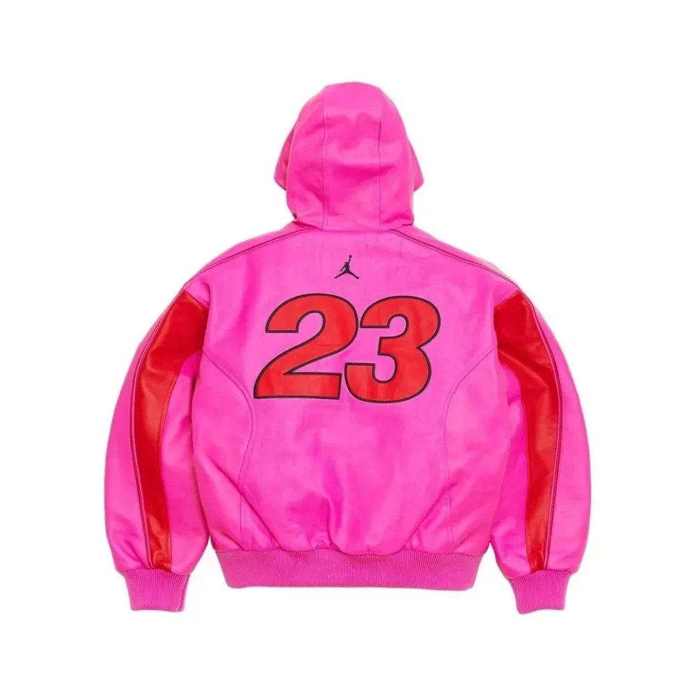 Air Jordan x Supreme Jaqueta Hooded Leather