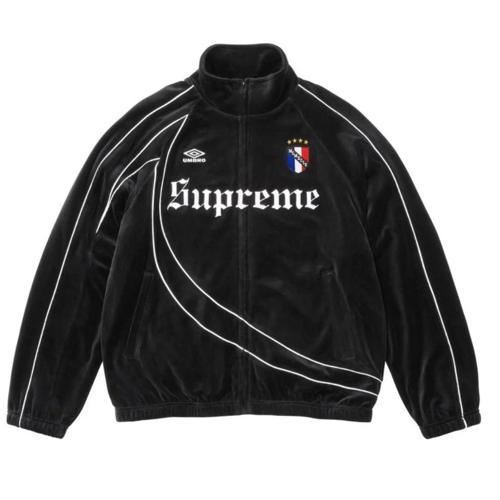 Conjunto Supreme x Umbro Velour Track Black