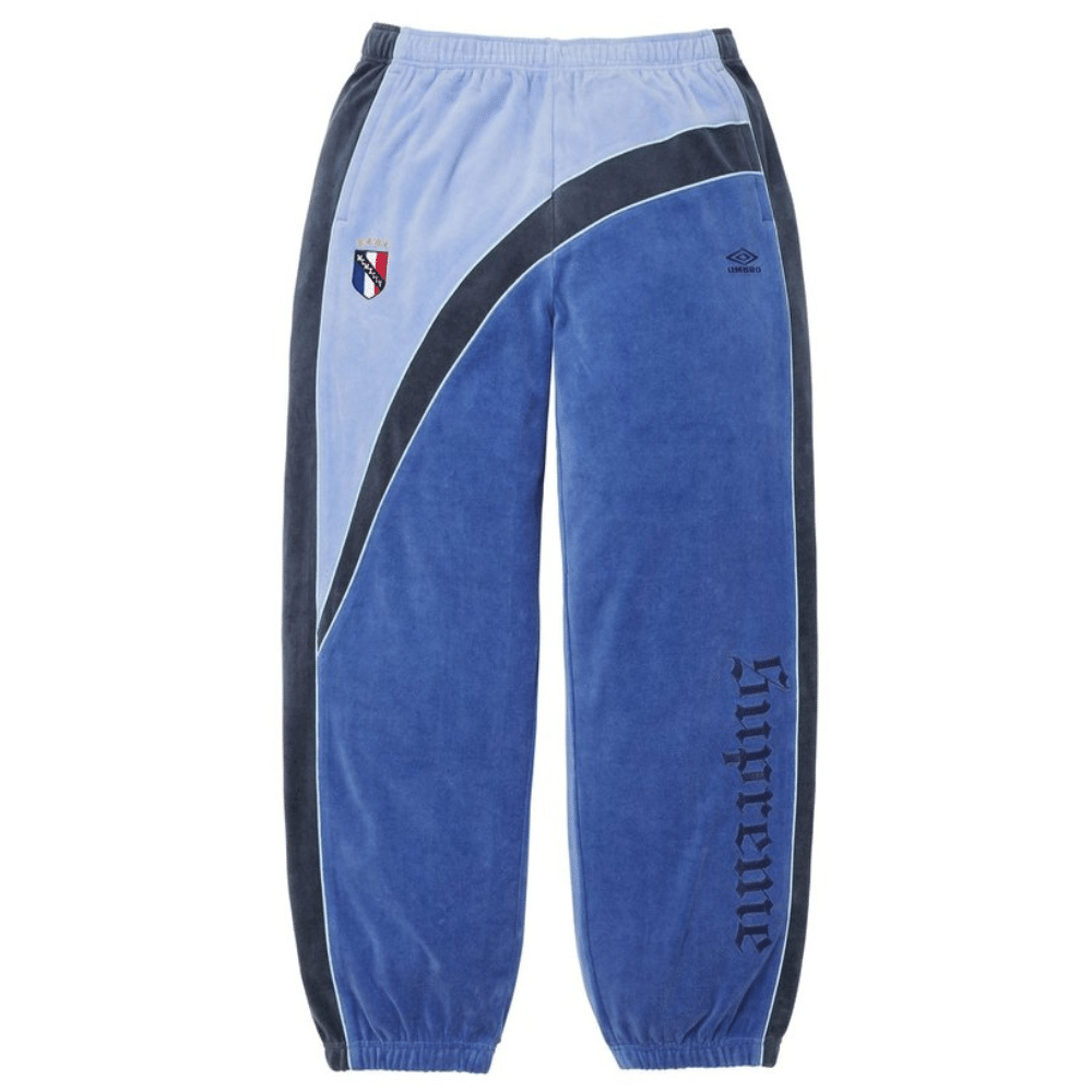 Conjunto Supreme x Umbro Velour Track Blue