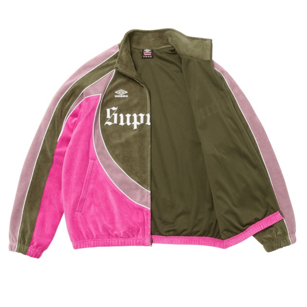 Conjunto Supreme x Umbro Velour Track Green