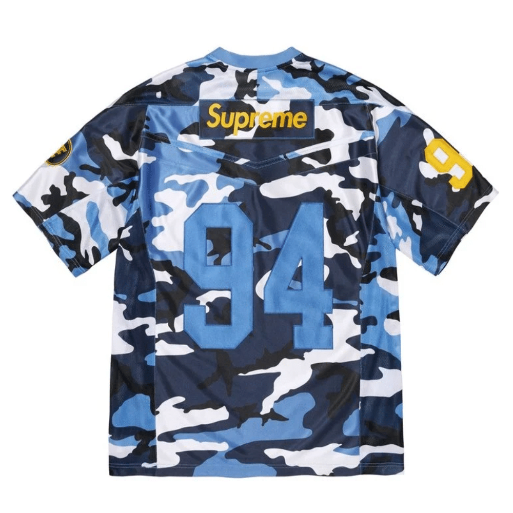 Camiseta Supreme x Nike Football Jersey Camu Azul
